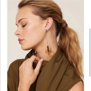 Rachel Comey Honey Nix Earrings Gold Clear Acrylic Drop Circle Post Back